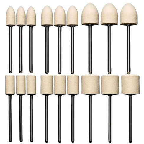 18 Pcs Extended Drill Polishing Felt Bits, 1/4" Extra Long Shank Compressed Wool Felt Polishing Kits for Rotary Tools in Kuwait