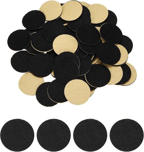 MECCANIXITY 120 Pcs Adhesive Felt Circles, 20mm Dia 0.8mm Thick Non-Woven Fabric Circles Round Felt Furniture Stickers Pre Cut Craft Pads for DIY Sewing Handcraft Furniture, White in Kuwait