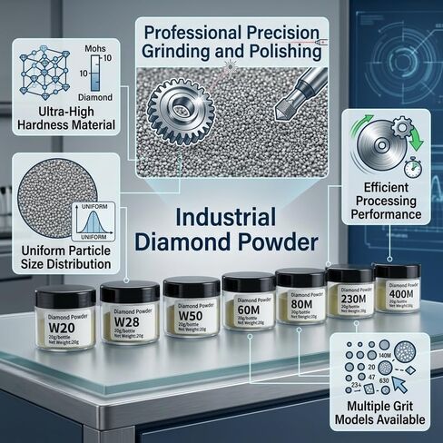 Diamond Powder 500mesh(W50), Fine Abrasive Polishing Powder, 500 Grit, 20g Bottle in Kuwait