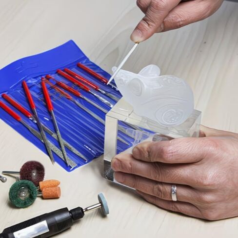 10Pcs Mini Diamond Needle File Set, Mini Diamond Files Set Metal Riffler Files Hand Tools for Carving Metal Ceramic Tile Glass Wood Jewelry Woodworking, Round Triangular Square Flat Shape in Kuwait