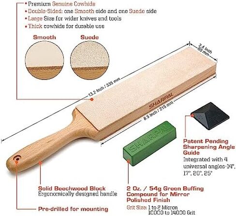 SHARPAL Double-sided Diamond Sharpening Stone and Double-sided Leather Strop Kit in Kuwait