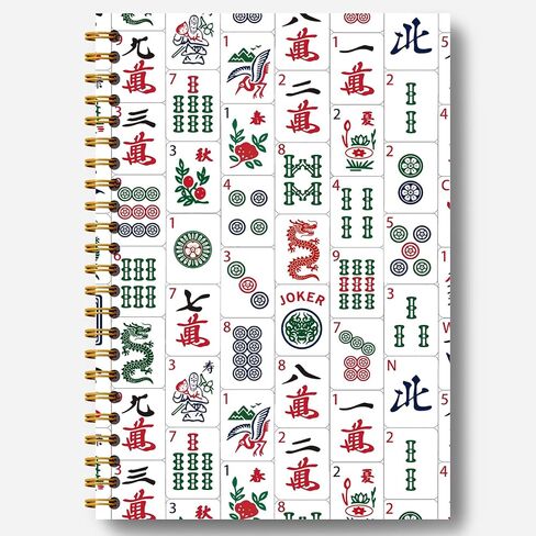 Guymn Mahjong Accessories Notebook, Mahjong Gifts for Women Journal, Gifts for Mahjong Players Journal, Mahjong Hardcover Spiral Notebooks 5.5x8.3 Inch in Kuwait