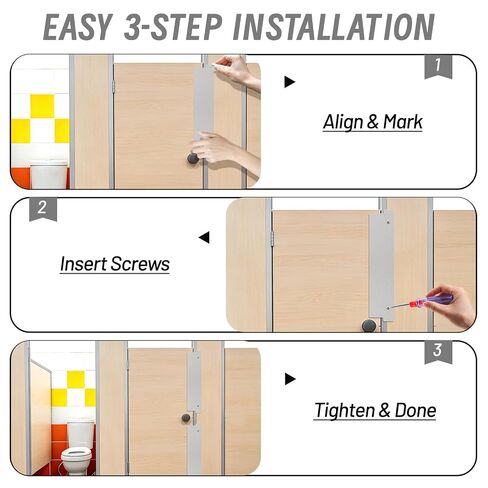 Bathroom Stall Privacy Strip, 17.3" X 3.8" Restroom Privacy Gap Cover, Grey Restroom Partitions, Stall Gap Filler for Public Bathroom in Kuwait