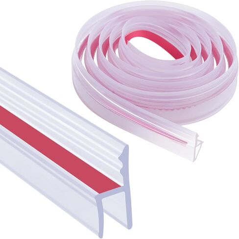 98.5" Shower Door Side Seal Strip, Flexible, Peel&Stick for 5/16" Door | Silicone, Frameless Door, Side Sweep in Kuwait