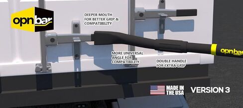 OPNBar Version 2 (1 Pack) Large Mouth Leverage Bar for Shipping Container Doors - no 5th Wheel Release - Made in the USA by SCS International in Kuwait