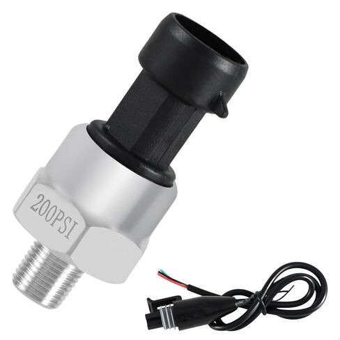 FUSCH 100 PSI Pressure Transducer Sensor with Connector Harness, 1/8"NPT Thread Stainless Steel Pressure Transmitter for Oil Fuel Water Air in Kuwait