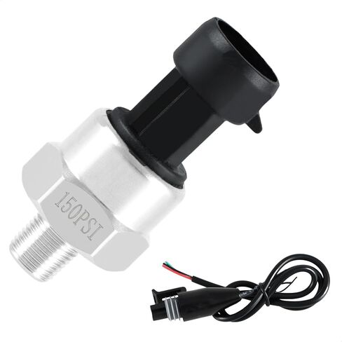 FUSCH 100 PSI Pressure Transducer Sensor with Connector Harness, 1/8"NPT Thread Stainless Steel Pressure Transmitter for Oil Fuel Water Air in Kuwait