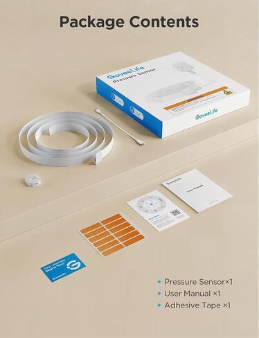 GoveeLife Smart Pressure Sensor 2.0, Features Upgraded Automatic Pressure Detection, Long Strip Pressure Sensor, 197ft Long-Range Connection, APP Control, for Beds, Couches and Chairs in Kuwait