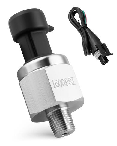 1600 PSI Pressure Transducer Sensor with Connector Harness, 1/8"NPT Thread Stainless Steel Pressure Transmitter Fit for Oil Fuel Water Air in Saudi Arabia