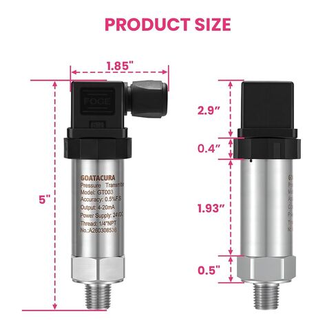 1000PSI Pressure Transmitter,Industrial Pressure Transducer, 4-20mA 0.5% FS – 24V DC, 1/4" NPT, Hirschmann Connector, IP65 for Liquid/Oil/Gas in Saudi Arabia