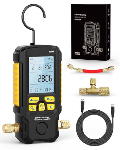 LM100 Smart Digital Vacuum Gauge | Evacuation Mode,Pressure Leak Test,Dual-Mode AC Vacuum Tester,±0.2% FS High Accuracy,Multi-Unit HVAC Leak Detector in Kuwait