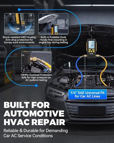 LM100 Smart Digital Vacuum Gauge | Evacuation Mode,Pressure Leak Test,Dual-Mode AC Vacuum Tester,±0.2% FS High Accuracy,Multi-Unit HVAC Leak Detector in Kuwait