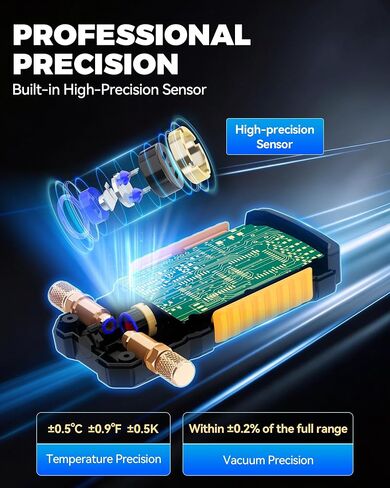 LM100 Smart Digital Vacuum Gauge | Evacuation Mode,Pressure Leak Test,Dual-Mode AC Vacuum Tester,±0.2% FS High Accuracy,Multi-Unit HVAC Leak Detector in Kuwait