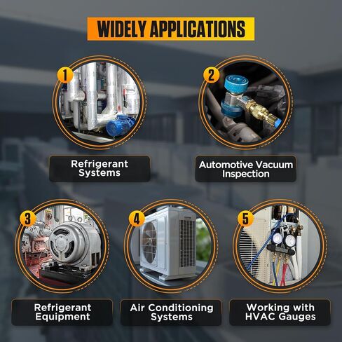 مقياس فراغ رقمي، ±0.2% شاشة LCD عالية الدقة مقاس 3 بوصات مقياس فراغ HVAC ذكي مع وضع الإخلاء، اختبار تسرب الضغط، دعم نقل البيانات، مفتاح 4 وحدات، تطبيقات واسعة in Kuwait