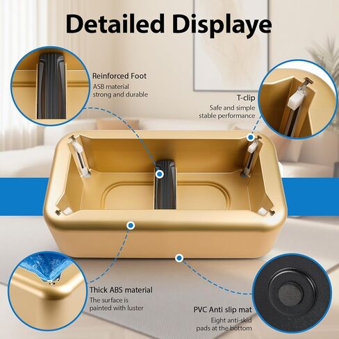 Automatic Shoe Cover Dispenser with 300pcs Disposable Plastic Shoe Covers,Simple and convenient operation for Home Office Real Estate,Fits up to Size 14(Golden) in Kuwait