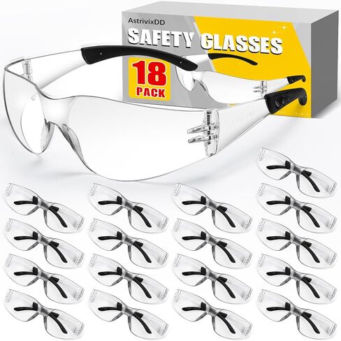 30 Pack Clear Safety Glasses, ANSI Z87.1 Scratch Resistant Safety Glasses Bulk for Men Women, Clear Impact Resistant Eye Protection Glasses for Work, Lab, Construction, Lightweight in Kuwait