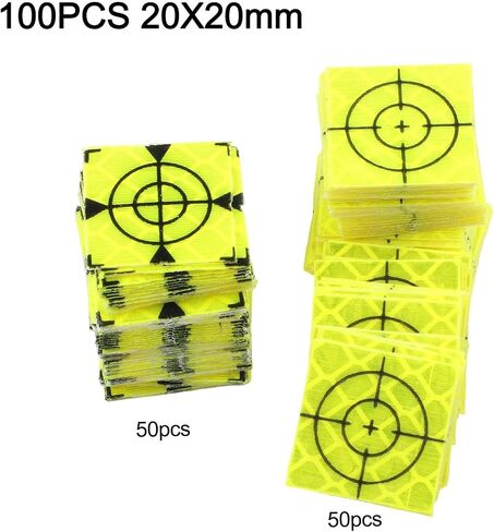 100 Pcs Total Station Reflector Aiming Target Stickers, Green for acrylic Reflective Sheet Surveying, 20-60mm Measuring Tape Bridge Tunnel Building (20x20mm) in Kuwait