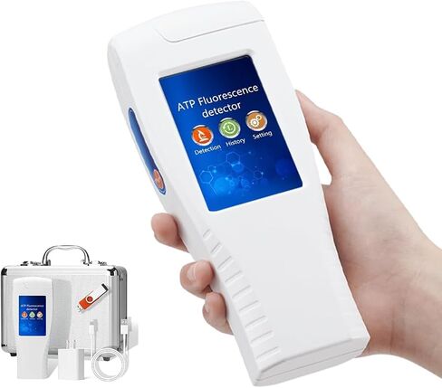 Handheld ATP Fluorescence Detector, Portable ATP Tester Meter with 15s Rapid Testing, 0-999,999 RLU High Precision ATP Meter, Surface Hygiene Monitoring for Restaurants, Hospitals, Food Processing in Kuwait