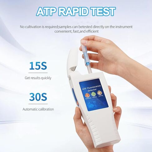 Handheld ATP Fluorescence Detector, Portable ATP Tester Meter with 15s Rapid Testing, 0-999,999 RLU High Precision ATP Meter, Surface Hygiene Monitoring for Restaurants, Hospitals, Food Processing in Kuwait