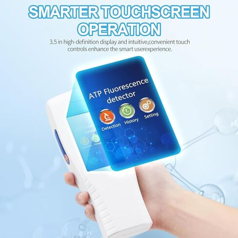 Handheld ATP Fluorescence Detector, Portable ATP Tester Meter with 15s Rapid Testing, 0-999,999 RLU High Precision ATP Meter, Surface Hygiene Monitoring for Restaurants, Hospitals, Food Processing in Kuwait