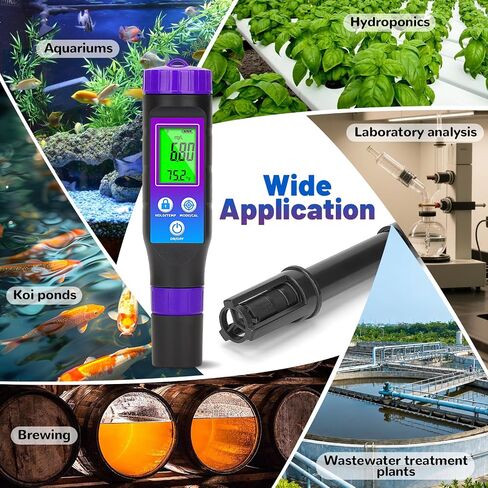 Smart Dissolved Oxygen Meter with 3.6ft Probe Cable, Portable DO Meter with Electrolyte Solution, Digital Dissolved Oxygen Test kit for Aquarium, Aquaculture, Hydroponics, Brewing, Fish Tank in Kuwait