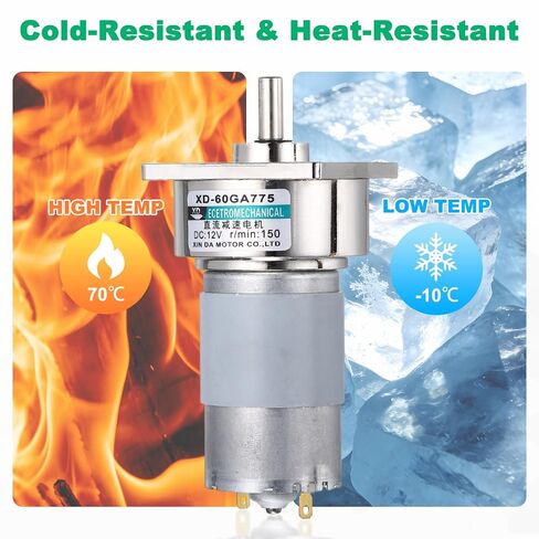 محرك تروس Micro DC 60GA775 - 35 وات DC12V 5 دورة في الدقيقة / فضي / 1 قطعة محرك كبير قابل للتعديل بسرعة CW/CCW، [للأتمتة الصناعية، أتمتة المنزل] in Kuwait
