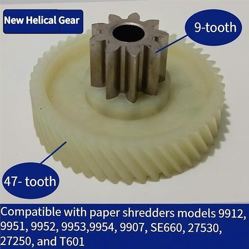 9T 47T Helical Gear, Double Layer, for Paper Shredders 9912, 9951, 9952, 9953, 9954, 9907, SE660, 27530, 27250, T601 Motor Drive Gear Accessories in Saudi Arabia