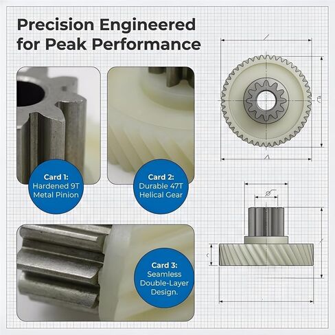9T 47T Helical Gear, Double Layer, for Paper Shredders 9912, 9951, 9952, 9953, 9954, 9907, SE660, 27530, 27250, T601 Motor Drive Gear Accessories in Saudi Arabia