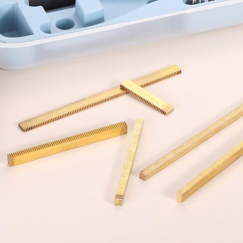 uxcell 2 Pcs Brass Gear Rack, 0.5 Module 100mm x 10mm x 3mm Heavy Duty Straight Linear Spur Rack for Machines Automotive in Kuwait