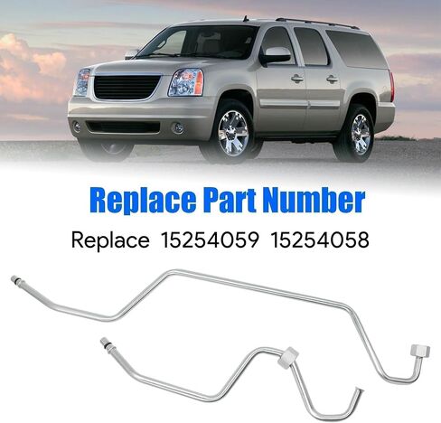 Rack Pinion Transfer Lines Hard Lines Compatible with Chevrolet Tahoe Suburban 1500 Avalanche for Cadillac Escalade ESV for GMC Yukon 2008-2014 Hard Lines on Rack Replace 15254059 15254058 in Kuwait