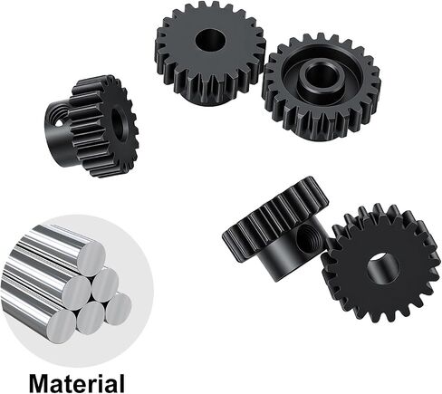 Hardened Steel 0.5 Mod 19T 20T 21T 22T 23T Pinion Gear 3.175mm Bore with 2.3mm Adapter Shaft for Arrma 1/14 Typhon 1/16 Mojave 1/18 Granite Grom Losi 1/12 Motor Gear in Kuwait