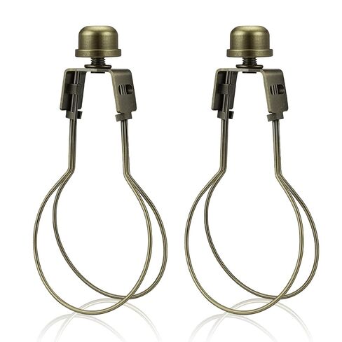 2 Pack Lamp Shade Light Bulb Clip Adapter, Vintage Lampshade Holder for Clip On Light Bulbs, Clip On Lamp Shade Adapter for DIY Lamps Floor Lamps (Black) in Saudi Arabia