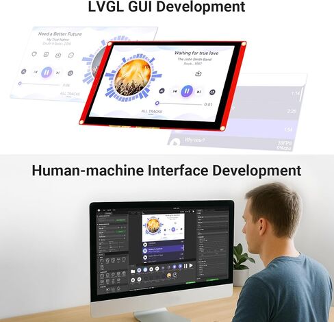 ELECROW ESP32 Display 800×480, 7 Inch HMI Basic ESP32 RGB TFT LCD Touch Screen with Acrylic Case, 32-Bit LX7 Dual-Core Processor, Up to 240MHz, Compatible with Arduino, LVGL, PlatformIO, MicroPython in Saudi Arabia