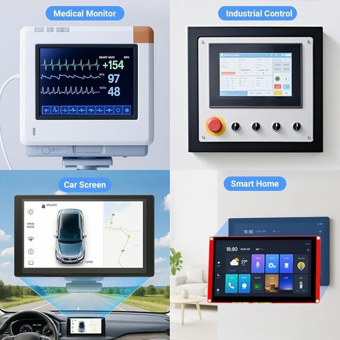 ELECROW ESP32 Display 800×480, 7 Inch HMI Basic ESP32 RGB TFT LCD Touch Screen with Acrylic Case, 32-Bit LX7 Dual-Core Processor, Up to 240MHz, Compatible with Arduino, LVGL, PlatformIO, MicroPython in Saudi Arabia