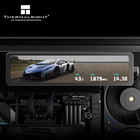 Thermalright Trofeo Vision 11.3 LCD Black, 11.3-inch Full-Color LCD Magnetic Display Screen, 1920x400 Resolution, Easy to Install,Master CPU/GPU Temperature(Black) in Saudi Arabia