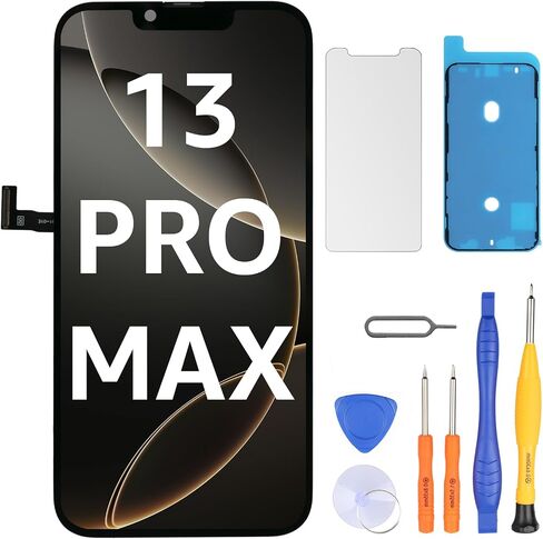 LL TRADER Screen Replacement for iPhone 13 Pro Max 6.7" LCD Retina FHD Display COF Touch Screen Digitizer with Repair Tool Kits, Waterproof Tape, Screen Protector (Truetone programable) new for USA in Saudi Arabia