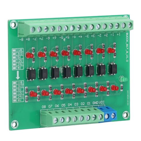 Optocoupler Isolation Board, 24V to 3.3V 8-Channel Optical Isolation Module, Optocoupler PLC Signal Converter Board in Saudi Arabia