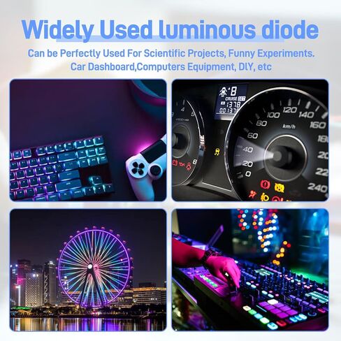 300 Pcs 3mm & 5mm LED Diode Assortment Kit - 5 Colors (White/Red/Blue/Green/Yellow) Bright Light Emitting Diodes for DIY Electronics, Arduino, Raspberry Pi, and Science Projects (5 Colors 300 Pcs) in Saudi Arabia