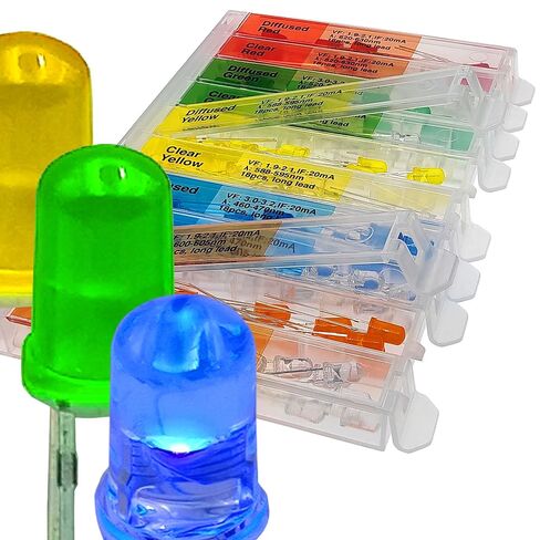 EEEEE 420pcs 6 Colors 5mm LED Diode Assortment LED Light Kit Box Multi Colored mini LEDs White Red Yellow Orange Green Blue Light Emitting lamp diodes Components Parts ledlights Circuit in Saudi Arabia