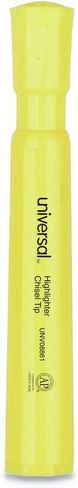 Universal UNV08861 Desk Highlighter Chisel Tip Fluorescent Yellow (1 Dozen) in Kuwait