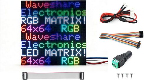 4096 64×64 RGB Full-Color LED Matrix Panel, 3mm Pitch Display Screen Compatible with Raspberry Pi 5/4B/Zero 2W/Zero/Pico 2W /Pico 2W, ESP32, Support Adjustable Brightness, Chainable in Kuwait