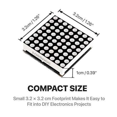 Lonely Binary 3-Pack 8x8 LED Matrix MAX7219 3-Color لـ Arduino وESP32 | وحدات حمراء وخضراء وزرقاء + حافظات مطبوعة ثلاثية الأبعاد؛ SPI 5-pin، متتالي؛ سطوع 16 مستوى؛ بيكو، STM32؛ تمرير النص والألعاب in Kuwait