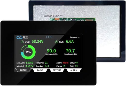 ملحقات JKBMS شاشة LCD تعمل باللمس مقاس 4.3 بوصة مع مفتاح للوحة حماية بطارية ليثيوم أيون JK BMS LiFePO4 in Kuwait
