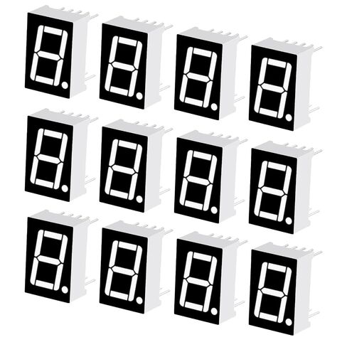 MECCANIXITY 24 قطعة 7 قطعة LED أنبوب رقمي للعرض، 5161AW كاثود مشترك 10 دبوس 1 بت 3.3 فولت وحدة عرض شريحة LED للوحة القيادة الإلكترونية، لوحة، مؤقت، أبيض in Kuwait