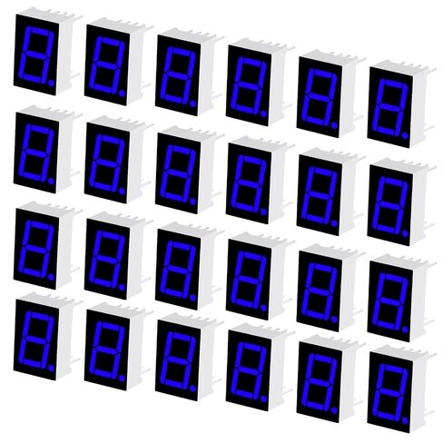 MECCANIXITY 24Pcs 7 Segment LED Display Digital Tube, 5161AB Common Cathode 10 Pin 1 Bit 3.3V LED Segment Display Module for Electronic Driver Board, Panel, Timer, Blue in Kuwait