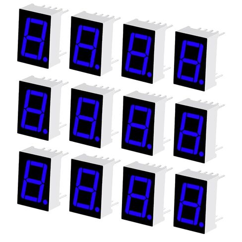 MECCANIXITY 24Pcs 7 Segment LED Display Digital Tube, 5161AB Common Cathode 10 Pin 1 Bit 3.3V LED Segment Display Module for Electronic Driver Board, Panel, Timer, Blue in Kuwait