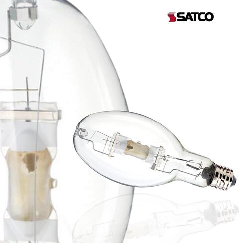 Satco S5837 BT56 1500 Watt Metal Halide HID Light Bulbs, 4200K Cool White E39 Mogul Base, for Street, Automotive Lighting, Industrial Lighting, Sports Arenas, Parking Lots, and Commercial (2 Count) in Kuwait