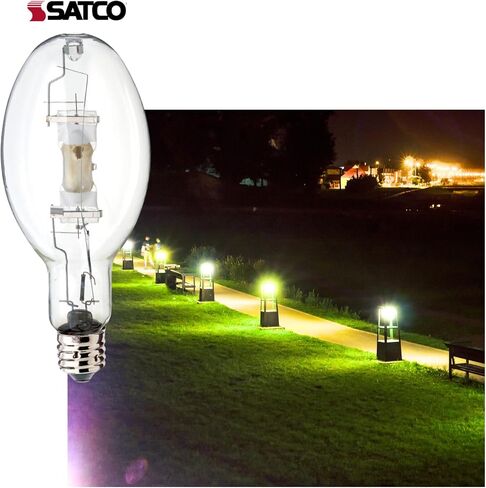 Satco S5837 BT56 1500 Watt Metal Halide HID Light Bulbs, 4200K Cool White E39 Mogul Base, for Street, Automotive Lighting, Industrial Lighting, Sports Arenas, Parking Lots, and Commercial (2 Count) in Kuwait