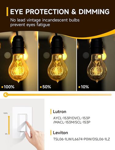 Edison Bulbs 40W, Vintage A19 Antique Incandescent Light, E26 Dimmable Decorative, Warm White 2700K, 110-130V, 6 Pack in Kuwait