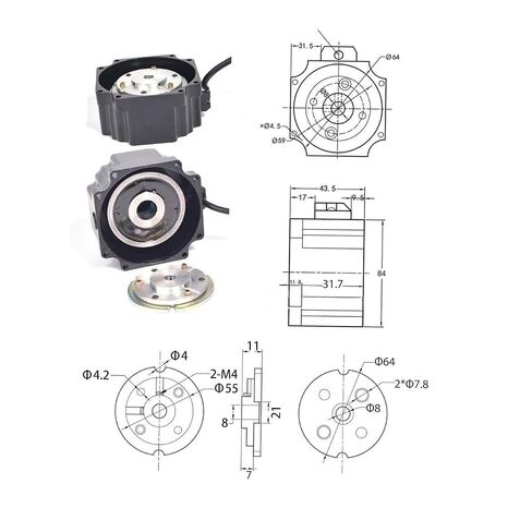 86mm NEMA34 Stepper Motor Permanent Magnet Brake 24V DC | 8mm Shaft, 4.5N.m 0.5A Power Off Braking, Automation Equipment Emergency Braking in Saudi Arabia